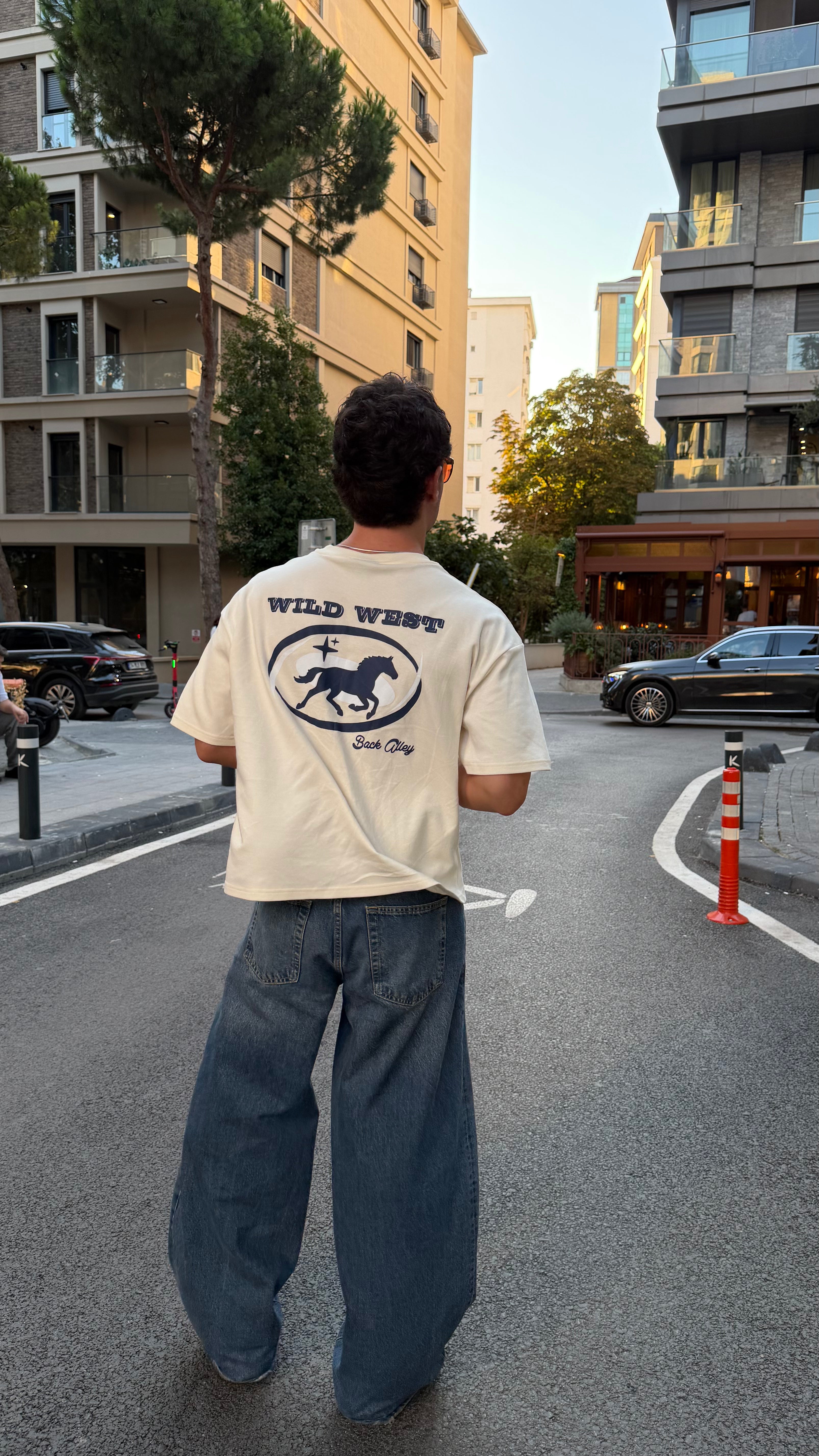 Koyu Lacivert Eskitme Baggy Pantolon