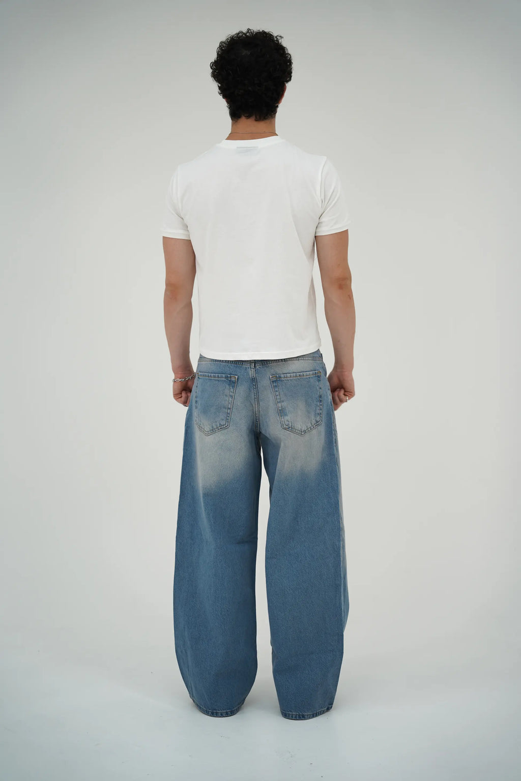 Ultra Baggy Eskitme Mavi Pantolon