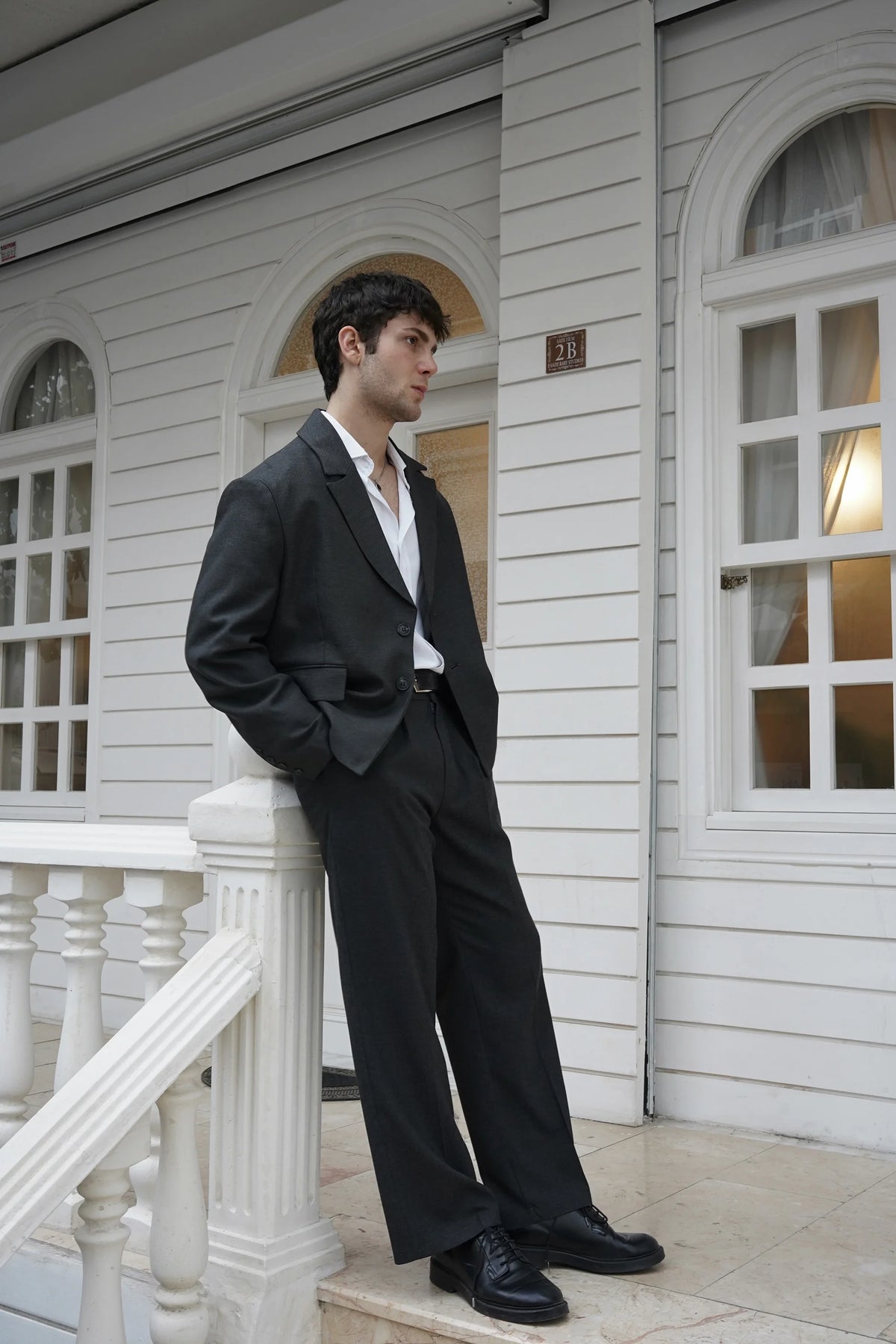 Oversize Koyu Gri Blazer Ceket