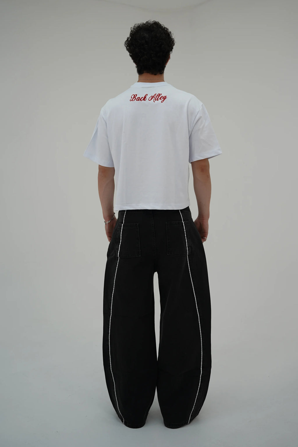Çizgili Siyah Baggy pantolon