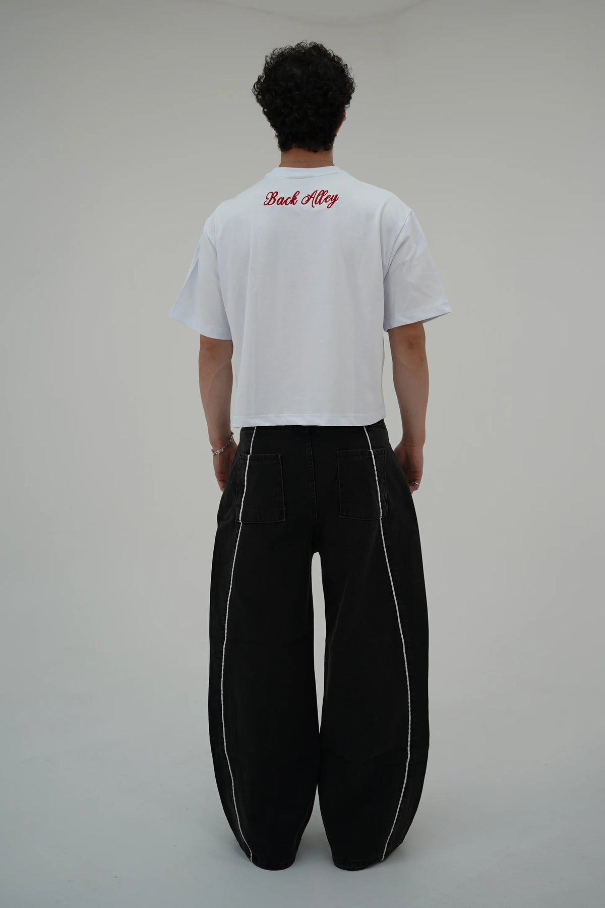 Çizgili Siyah Baggy pantolon