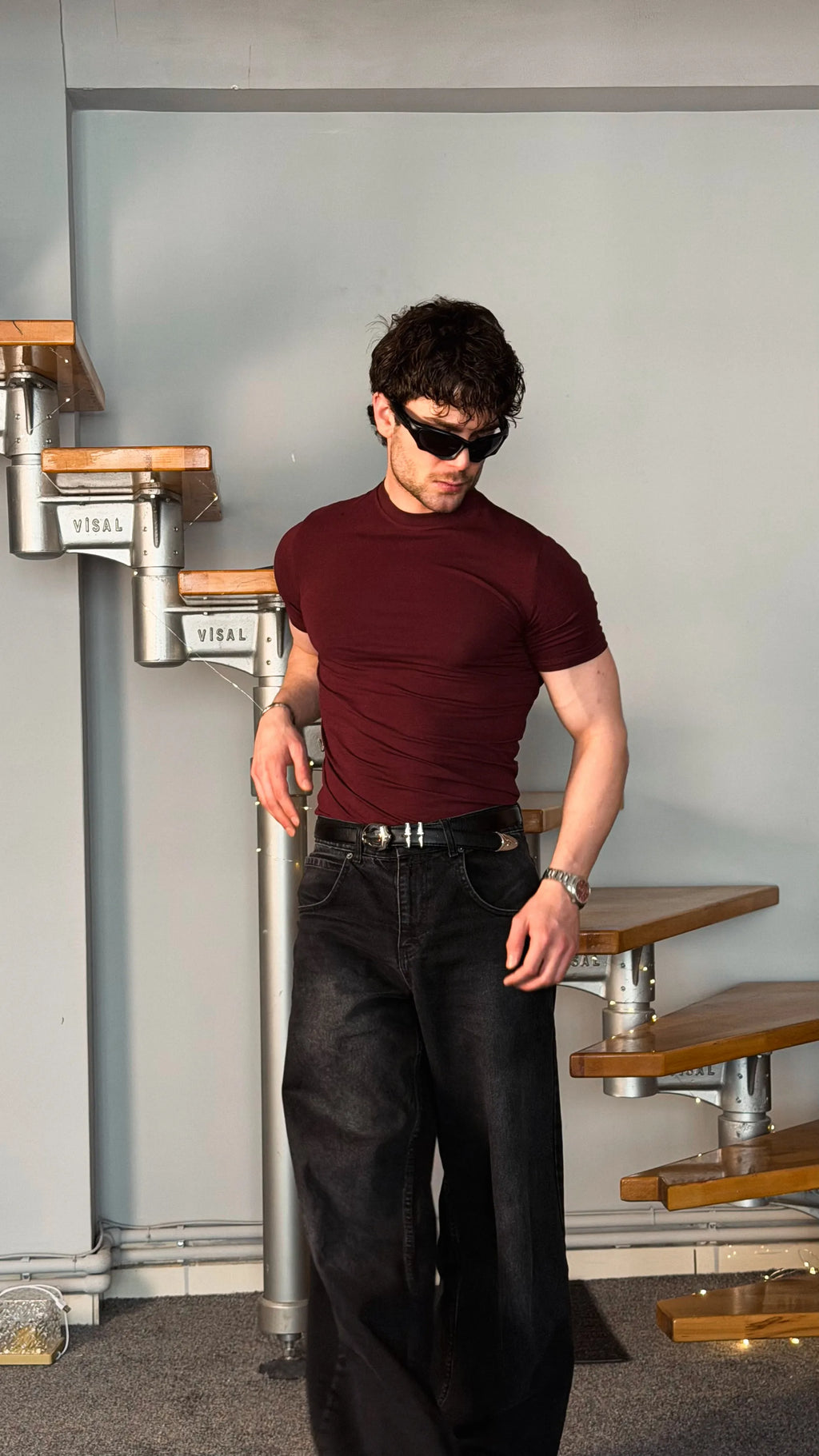 Slim Fit Baby tee Bordo