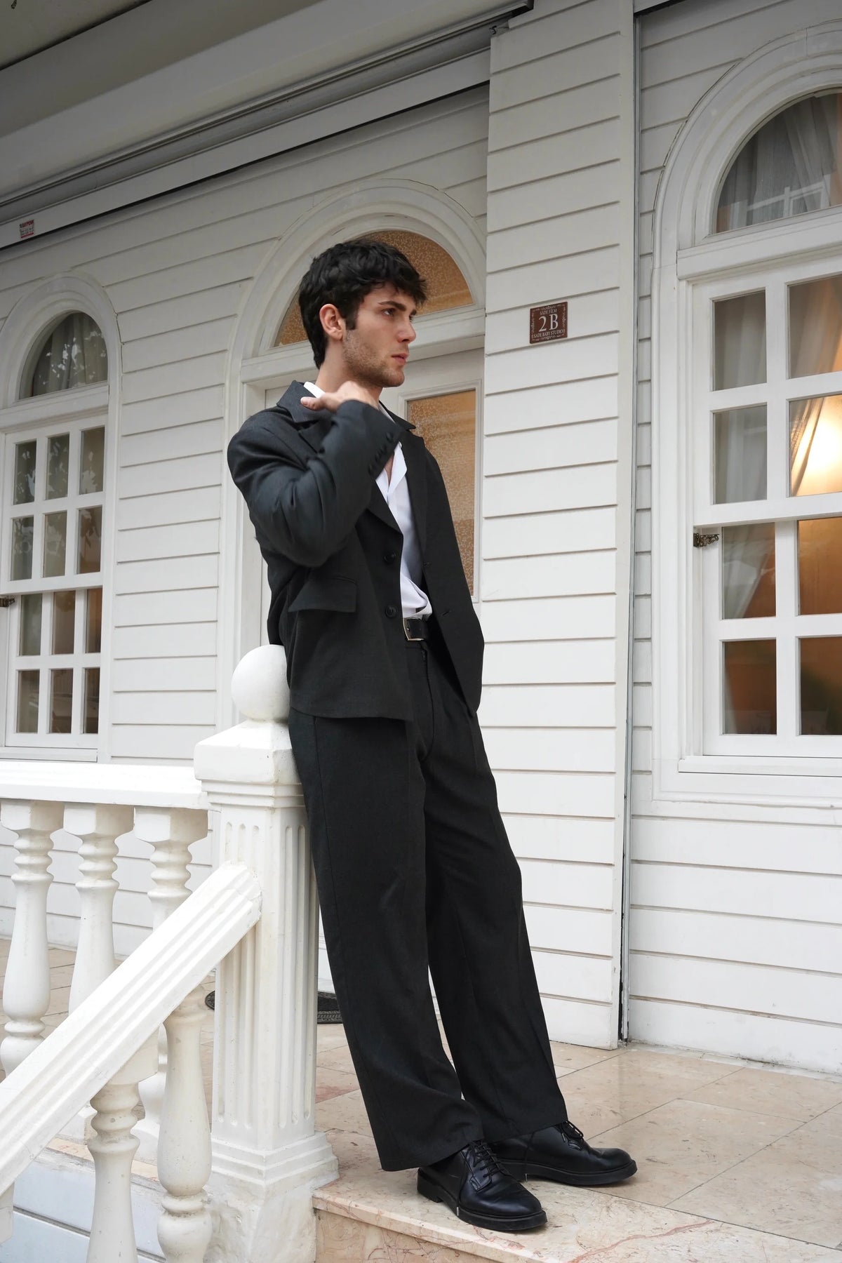 Oversize Koyu Gri Blazer Ceket