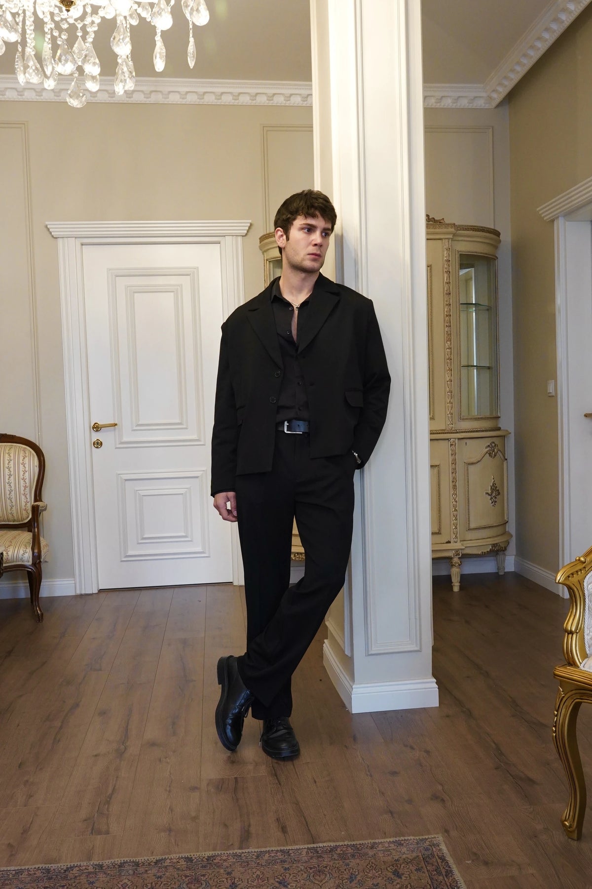 Siyah Straight Fit Kumaş Pantolon