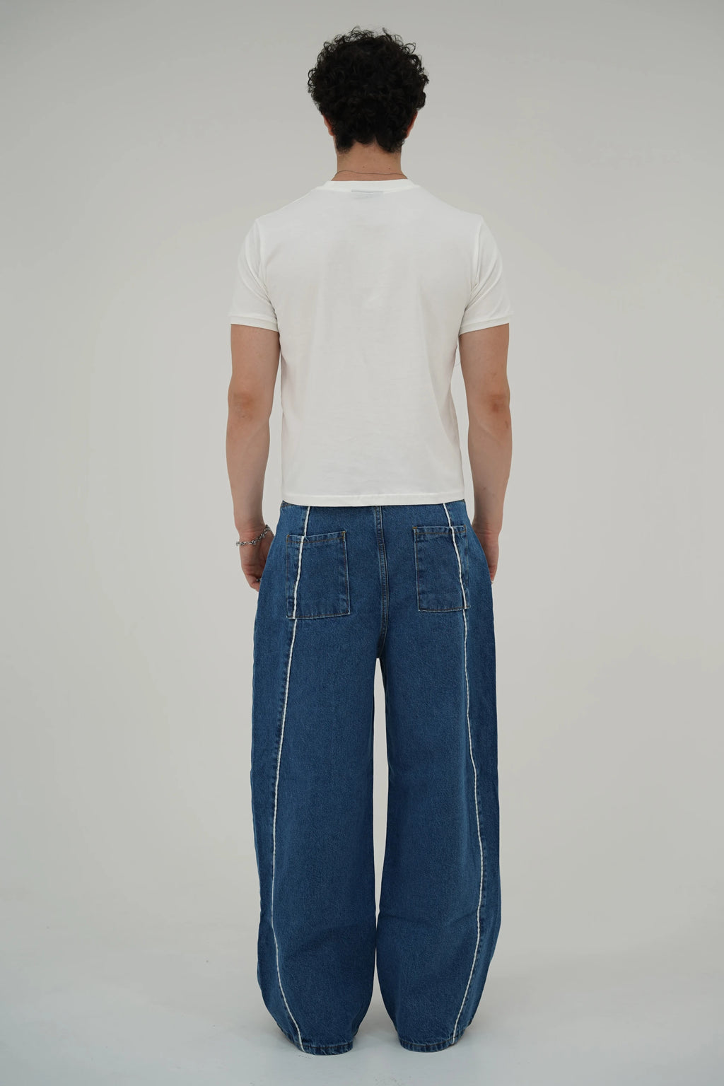 Mavi Çizgili Baggy Pantolon