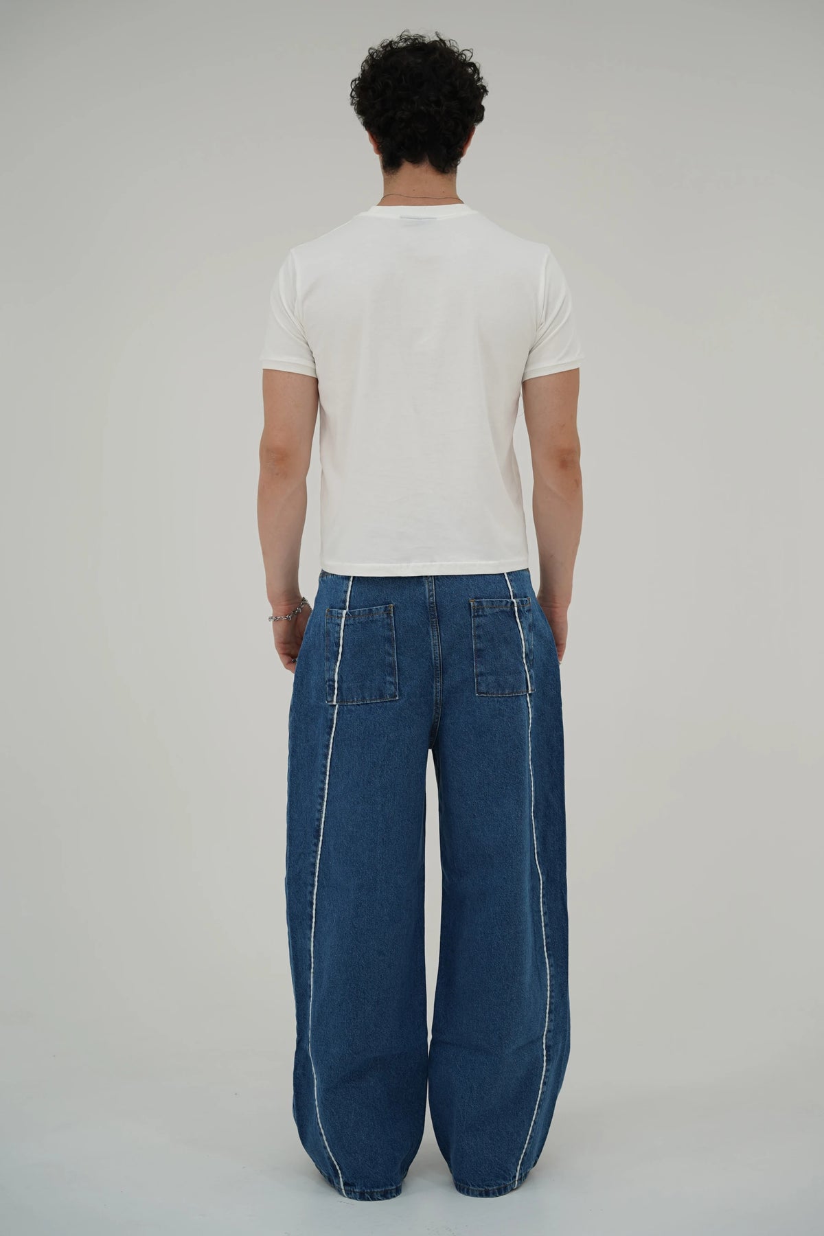 Mavi Çizgili Baggy Pantolon