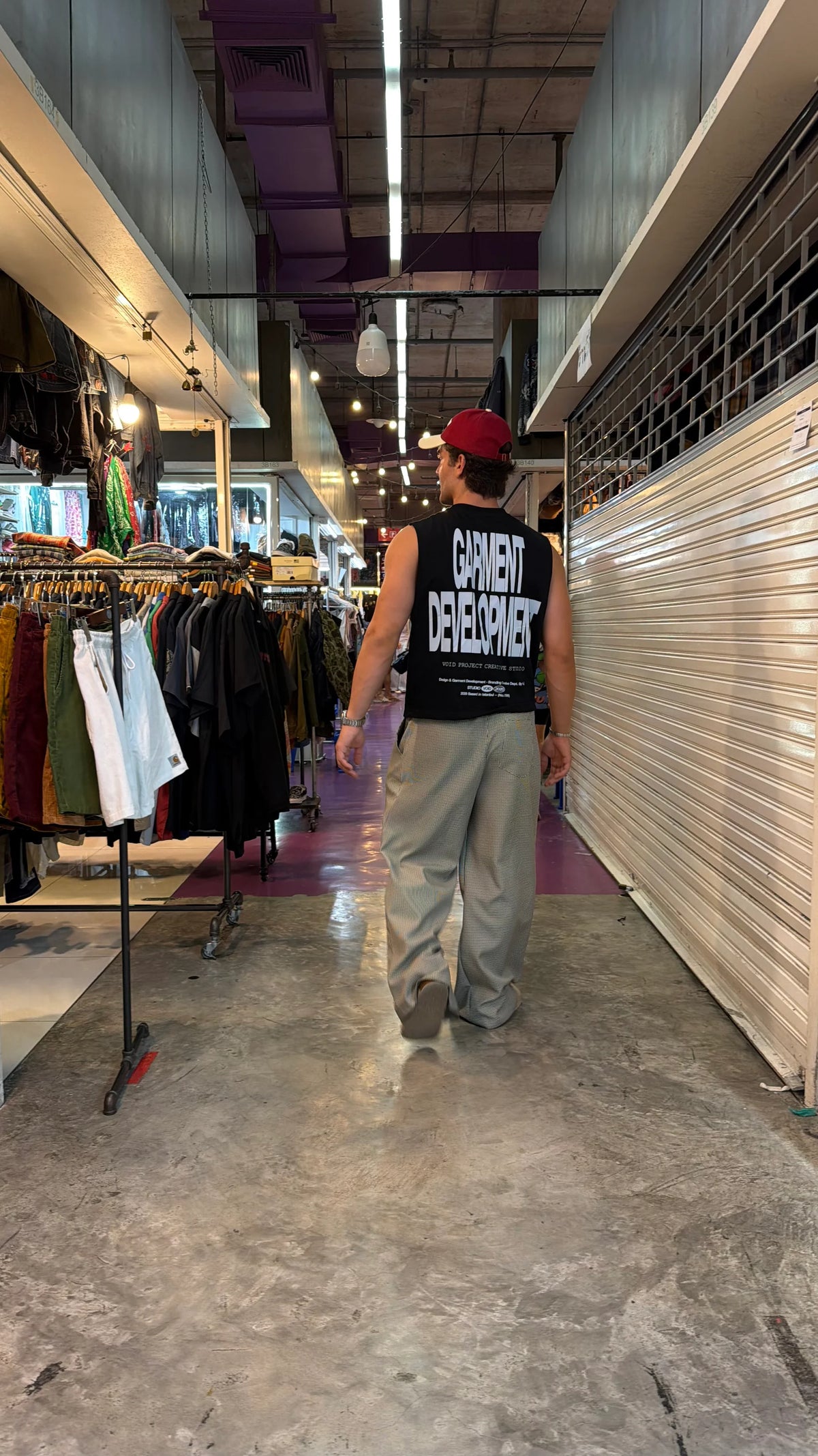 Kare detaylı Baggy Kumaş Pantolon