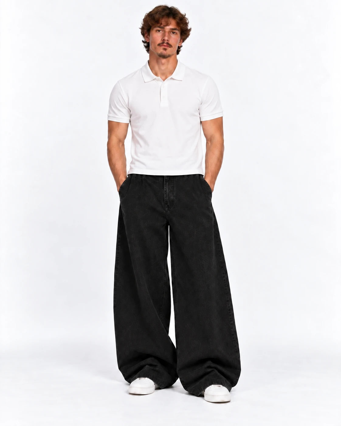 Polo Yaka Baby Tee Beyaz
