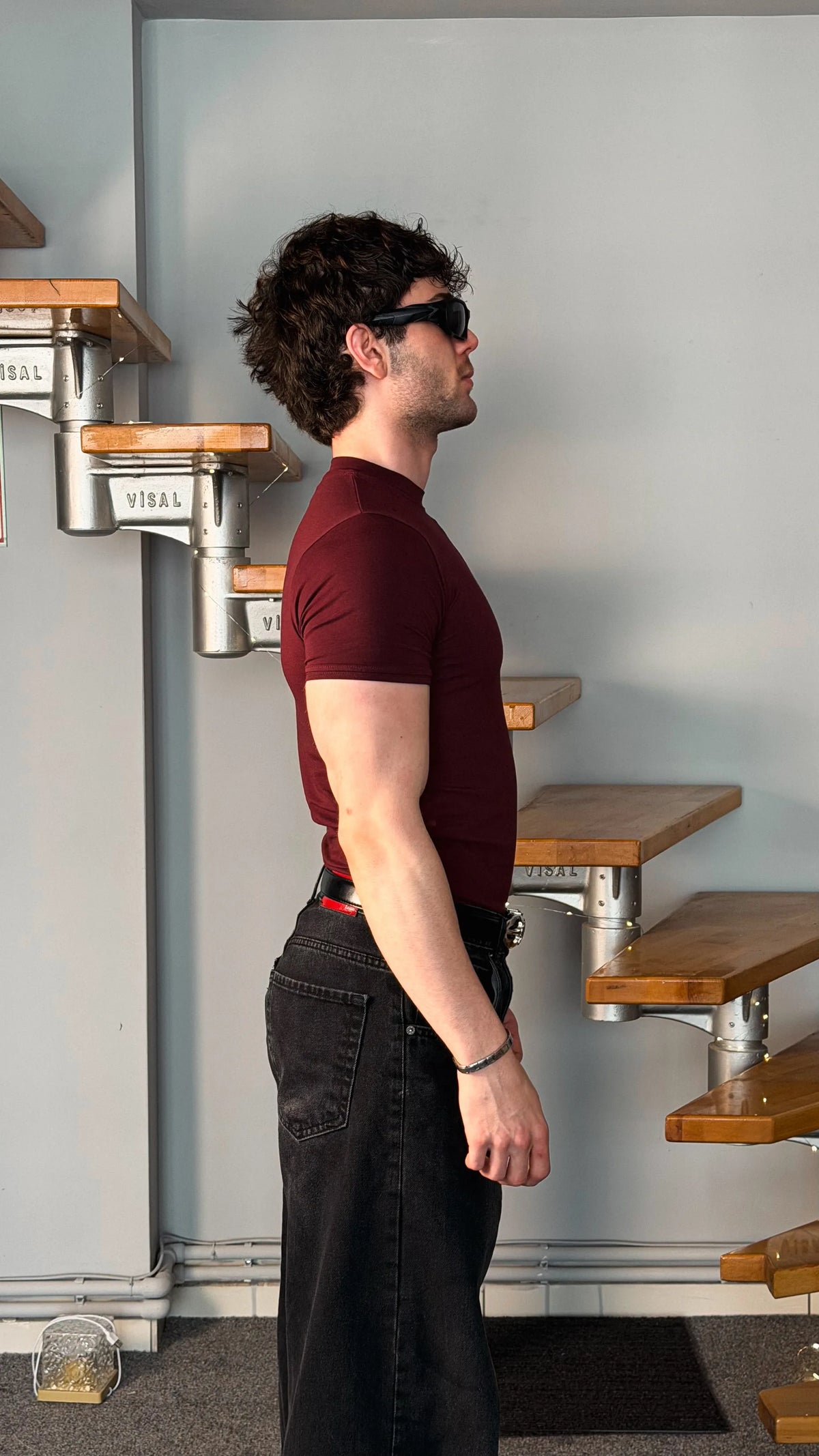 Slim Fit Baby tee Bordo