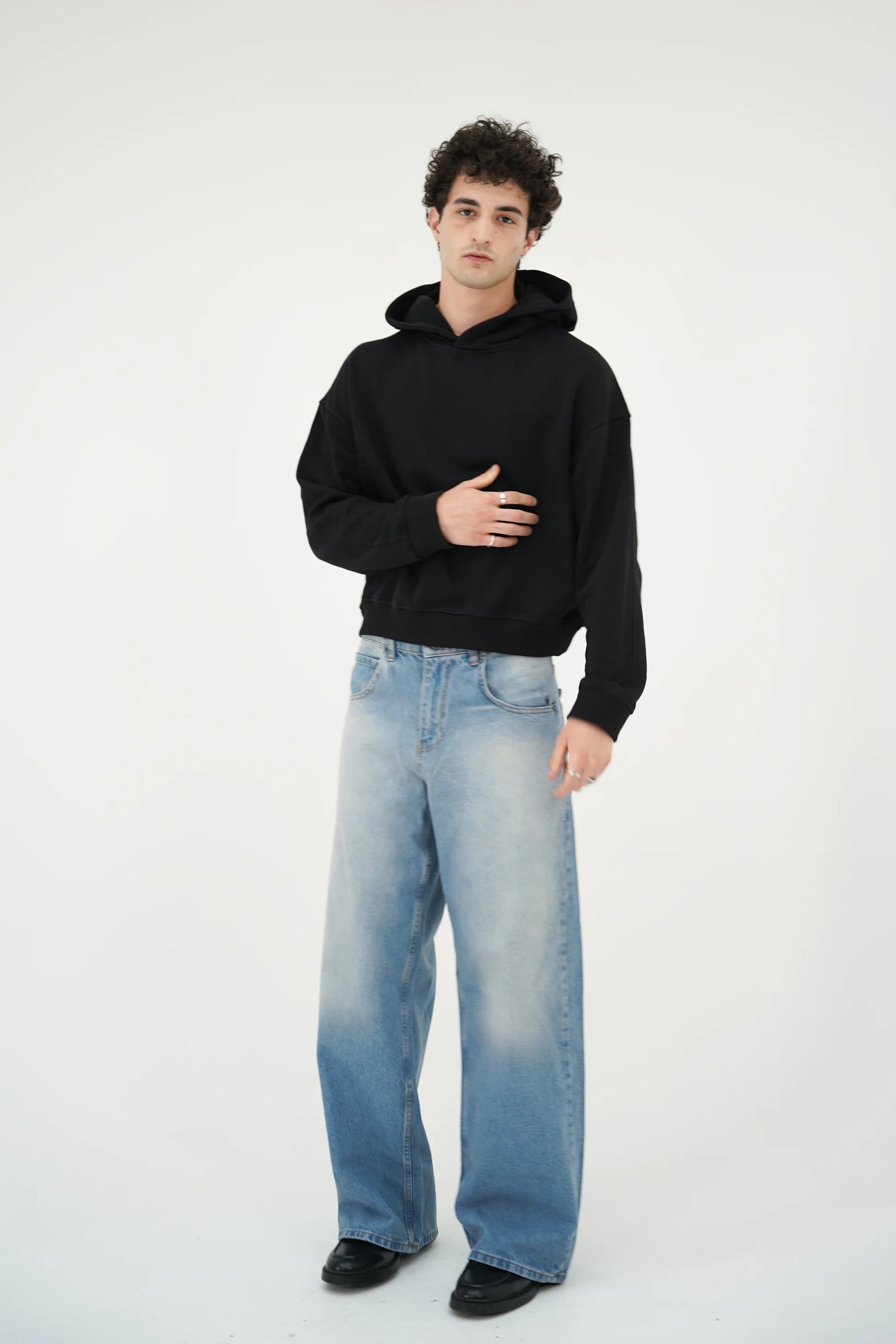 Boxy Siyah Sweatshirt