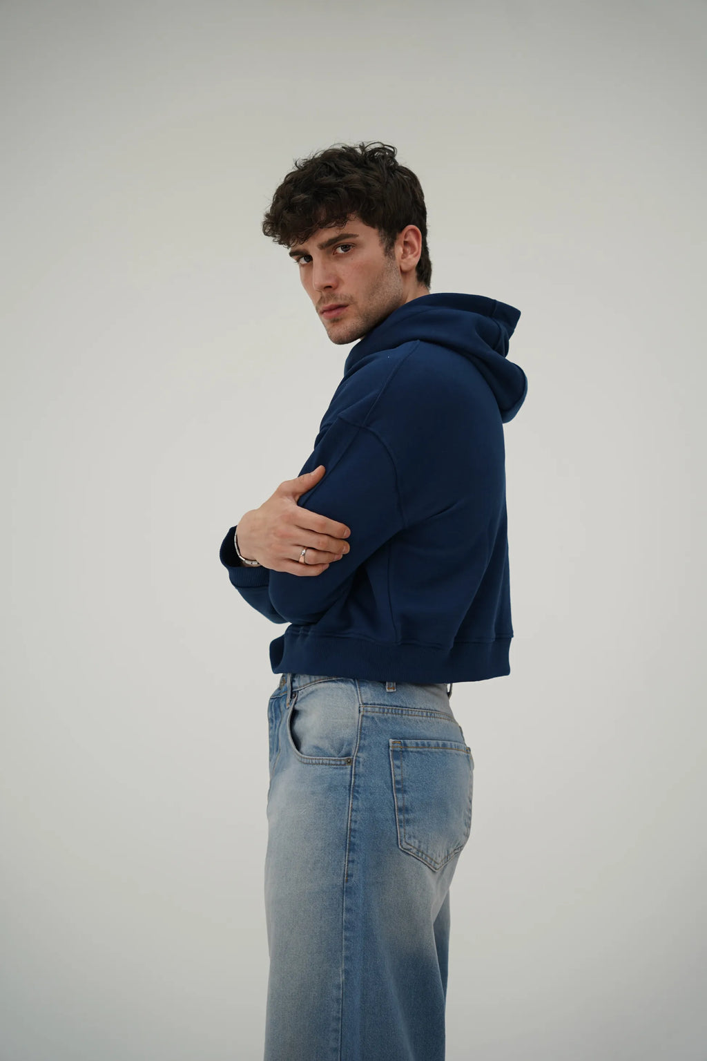 Boxy Lacivert Sweatshirt