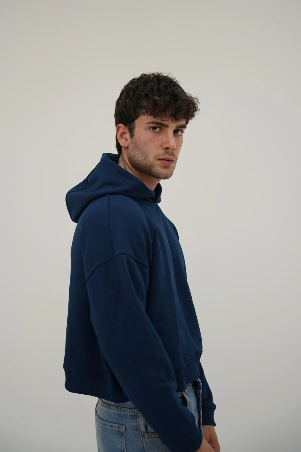 Boxy Lacivert Sweatshirt