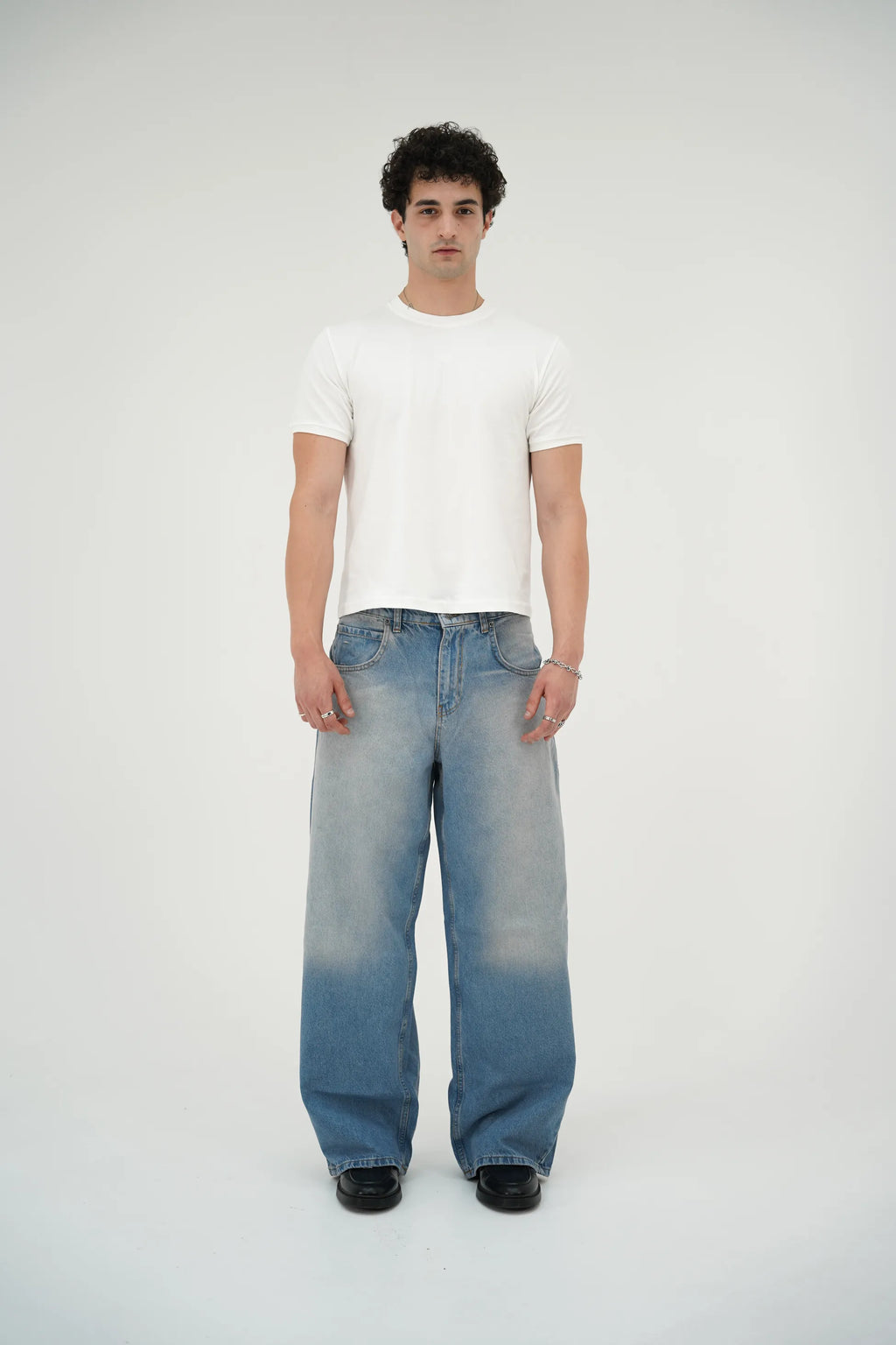 Ultra Baggy Eskitme Mavi Pantolon