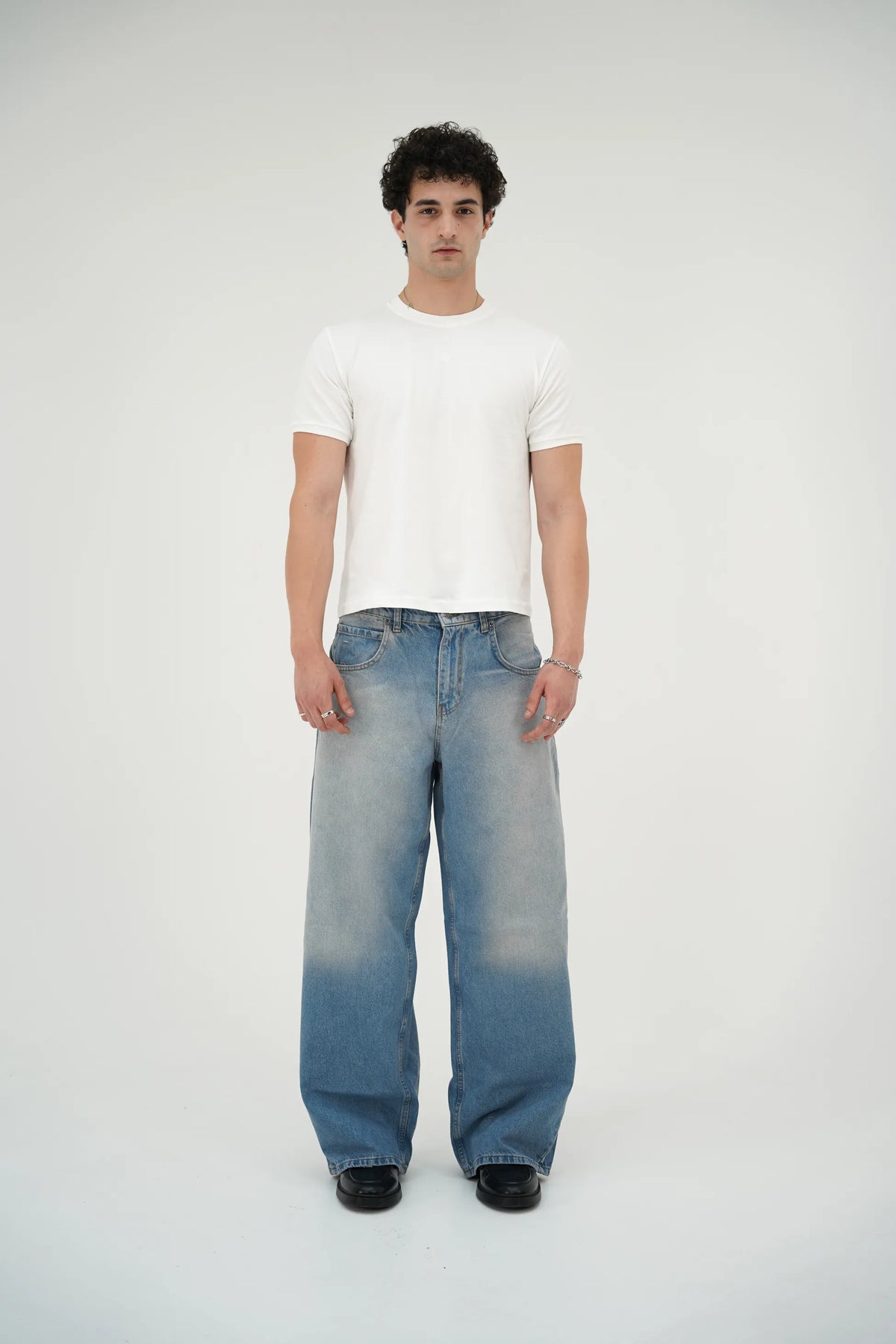 Ultra Baggy Eskitme Mavi Pantolon