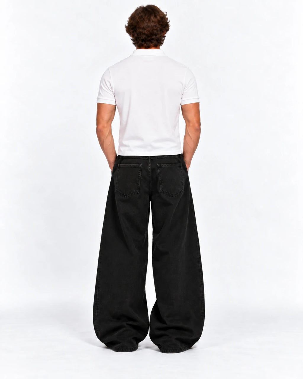 Polo Yaka Baby Tee Beyaz