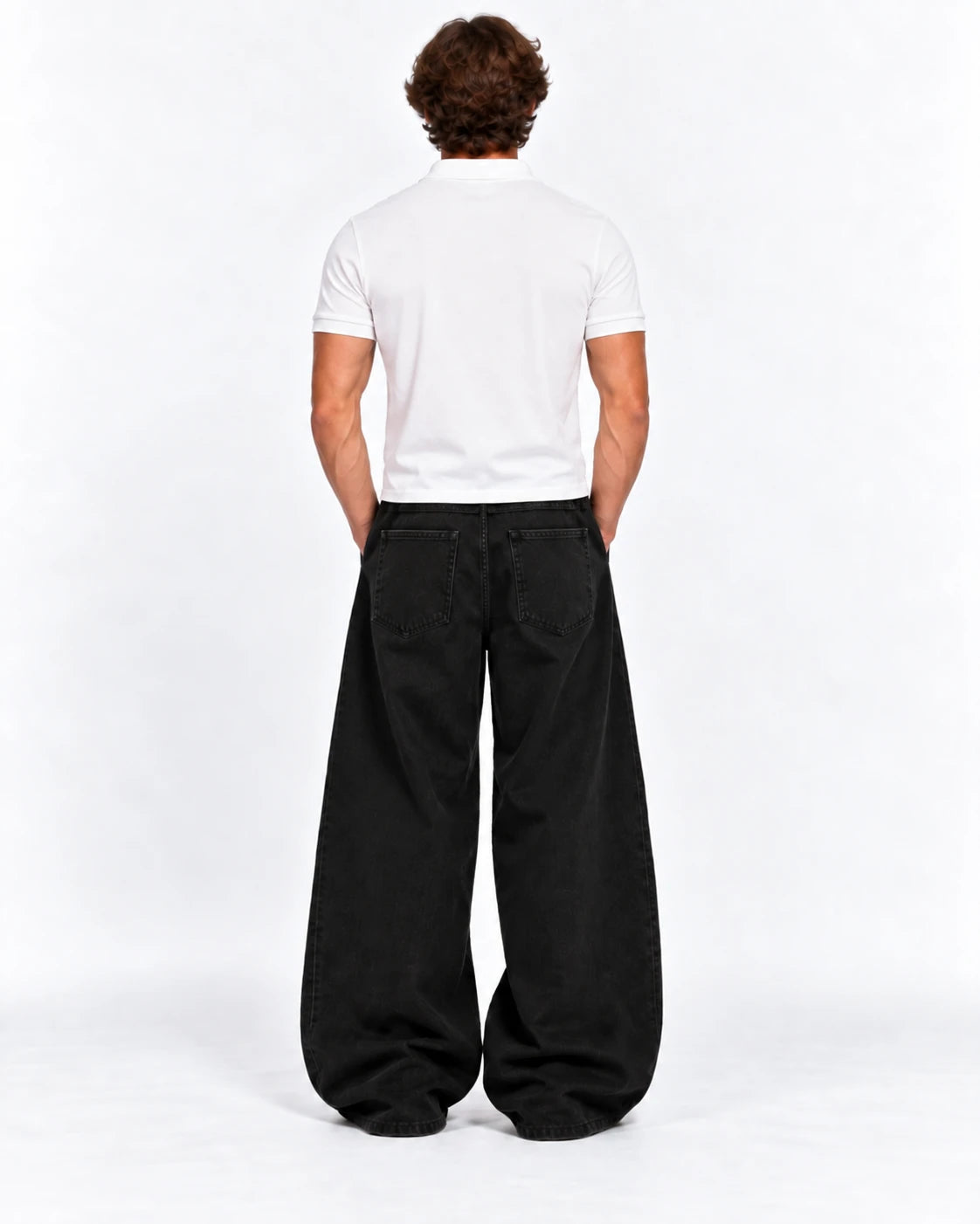 Polo Yaka Baby Tee Beyaz