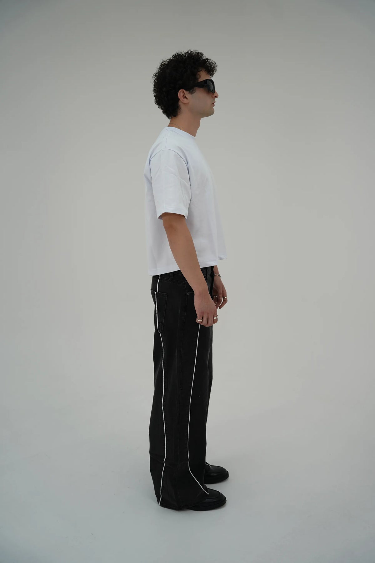 Çizgili Siyah Baggy pantolon