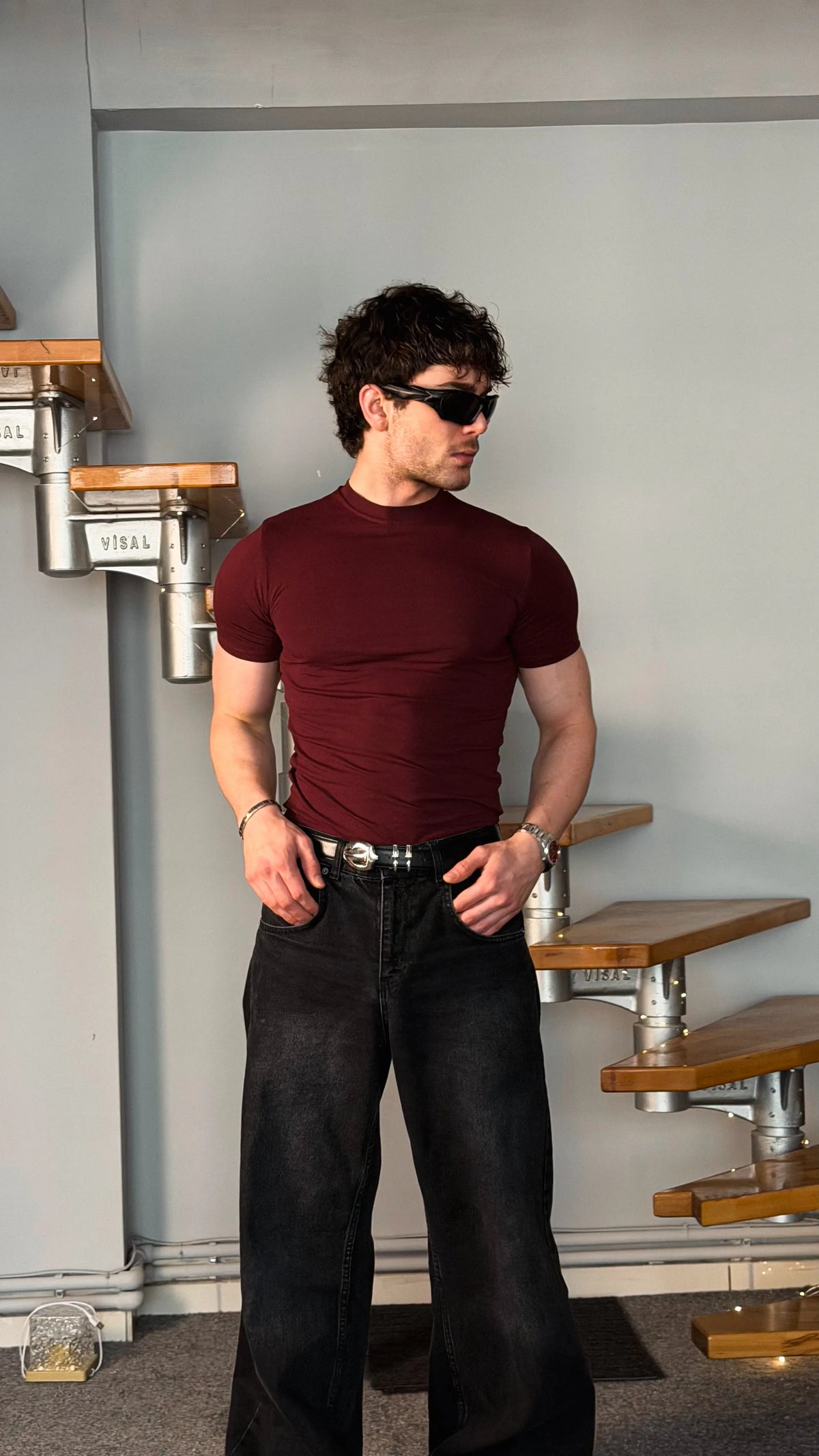 Slim Fit Baby tee Bordo