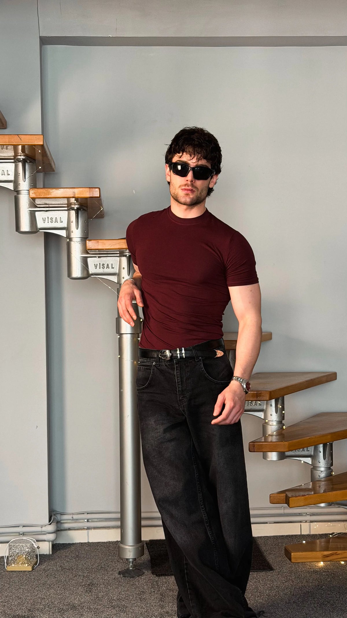 Slim Fit Baby tee Bordo