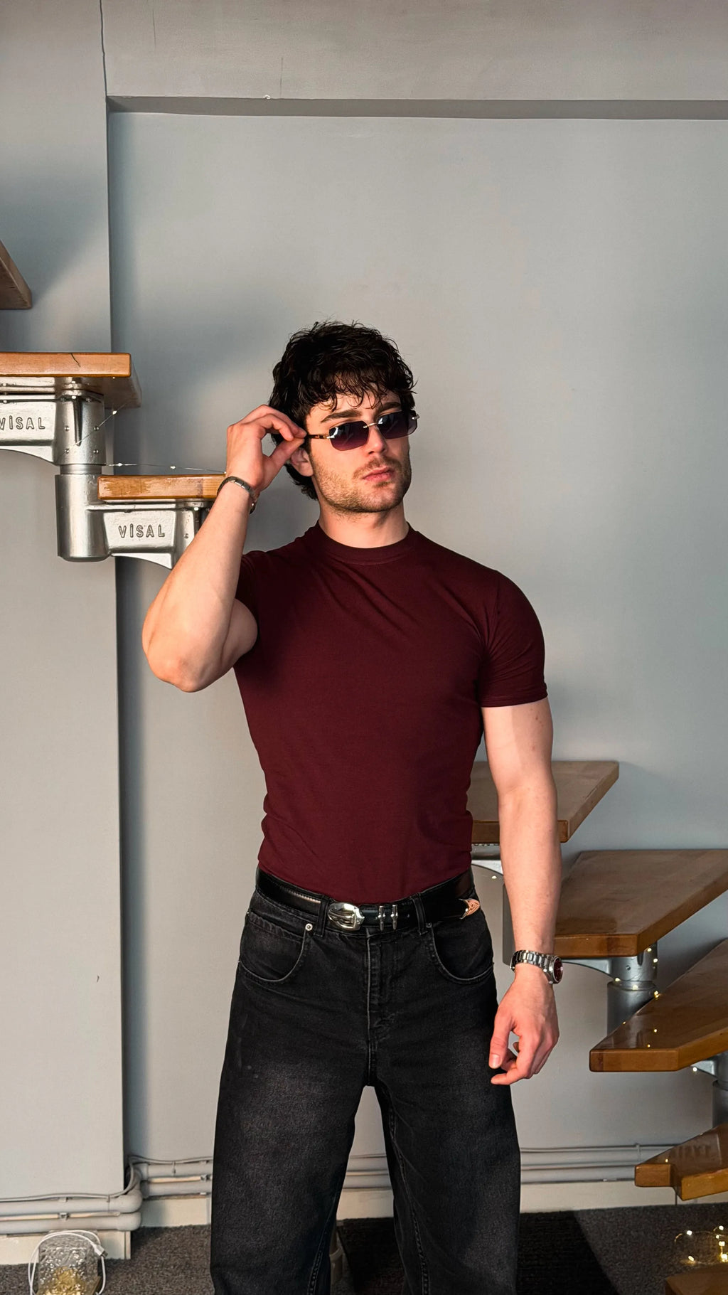 Slim Fit Baby tee Bordo